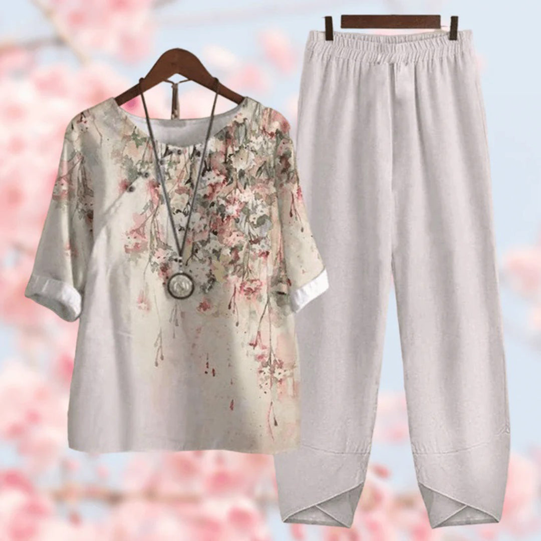 Relaxed Fit Ladies Pants and Top Outfit Set