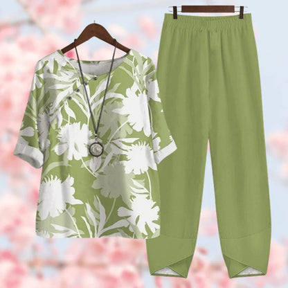 Relaxed Fit Ladies Pants and Top Outfit Set - ModishWorld