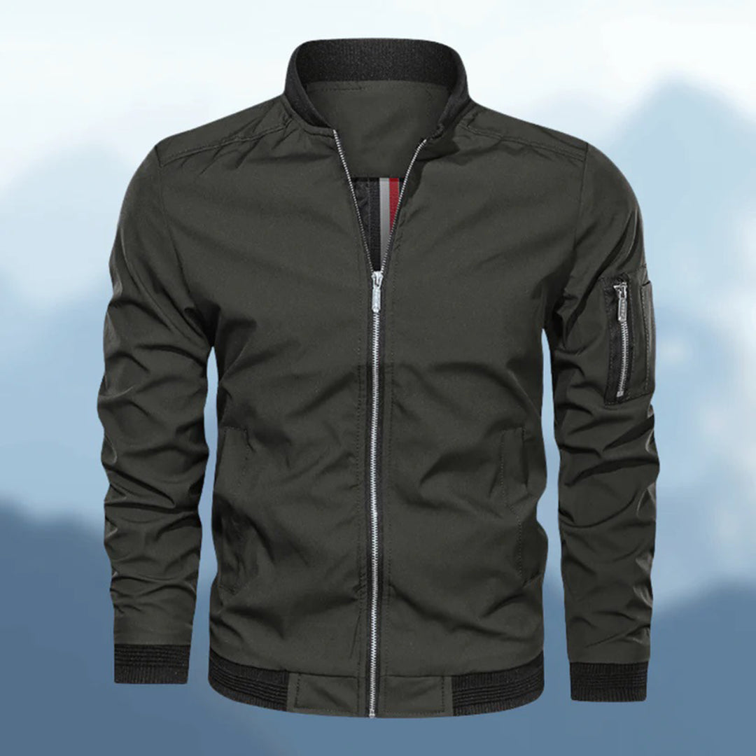 Men's Zip Up Jacket with Pockets and Fleece Lining