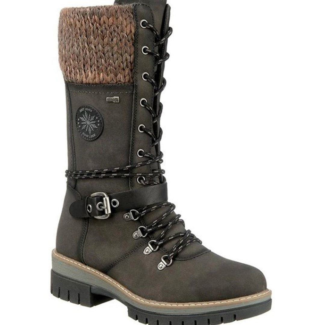 Tall Lace Up Women's Winter Boots with Zip Side