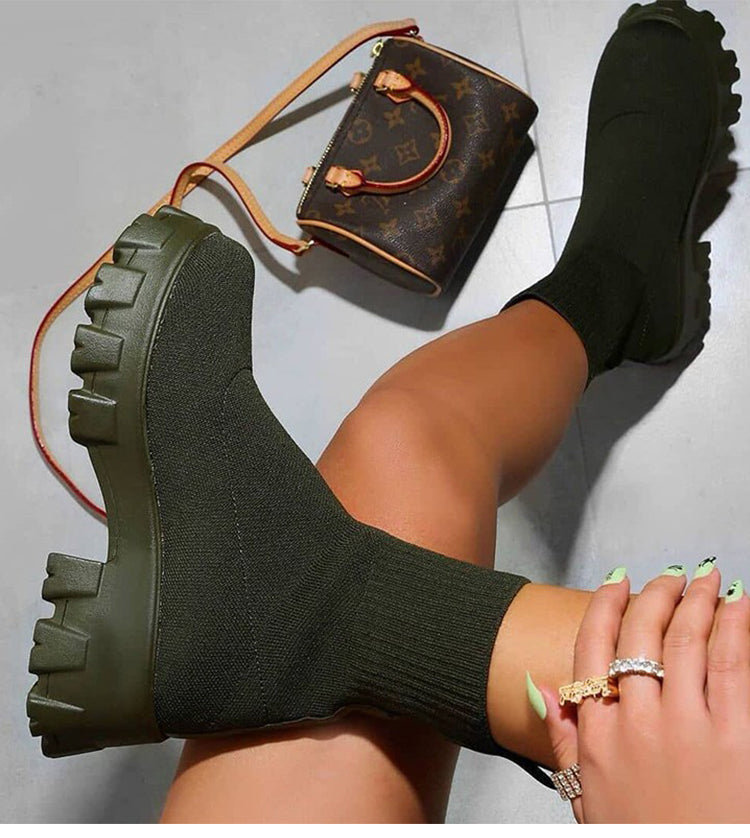 Women's Block Heel Ankle Boots - Soft Stretch Fit