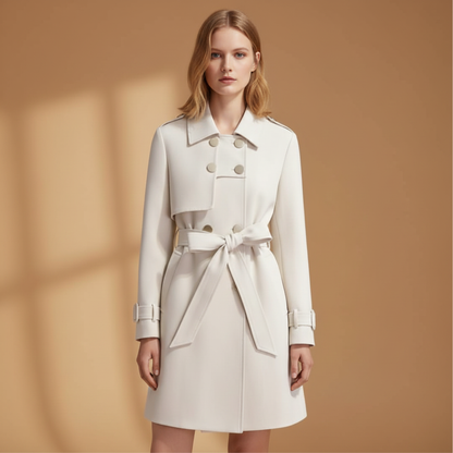 Ladies Classic Double Breasted Raincoat