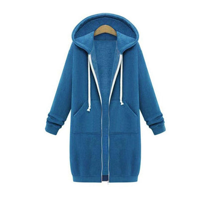 Women's Oversized Zip Front Hooded Sweatshirt