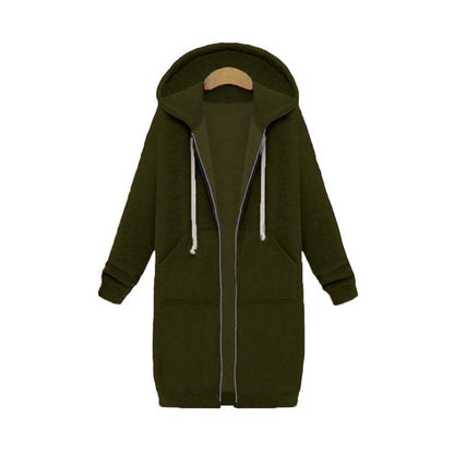 Women's Oversized Zip Front Hooded Sweatshirt