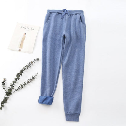 Ladies Warm Jogger Pants - Elastic Waist Trousers
