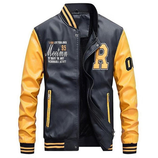Classic Sporty Jacket with Color Block Sleeves - Modish World