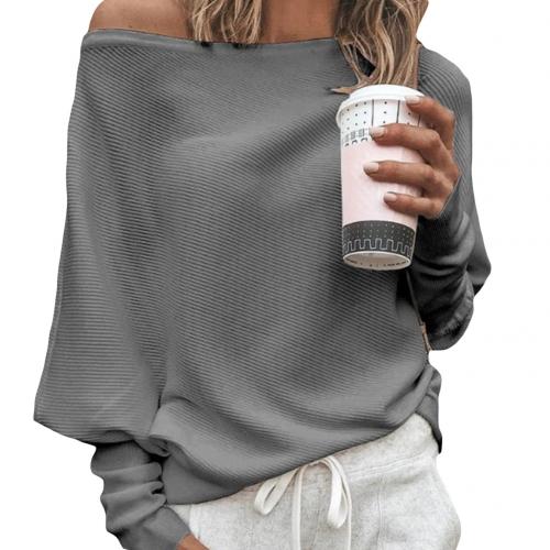 Casual Cold Shoulder Knit Sweater - ModishWorld