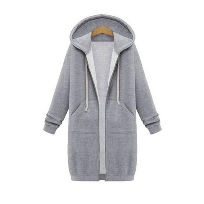 Women's Oversized Zip Front Hooded Sweatshirt