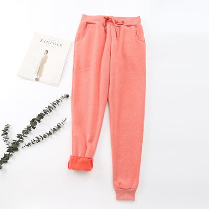 Ladies Warm Jogger Pants - Elastic Waist Trousers