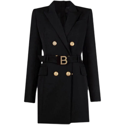 Classic Ladies' Jacket Dress with Metal Buttons