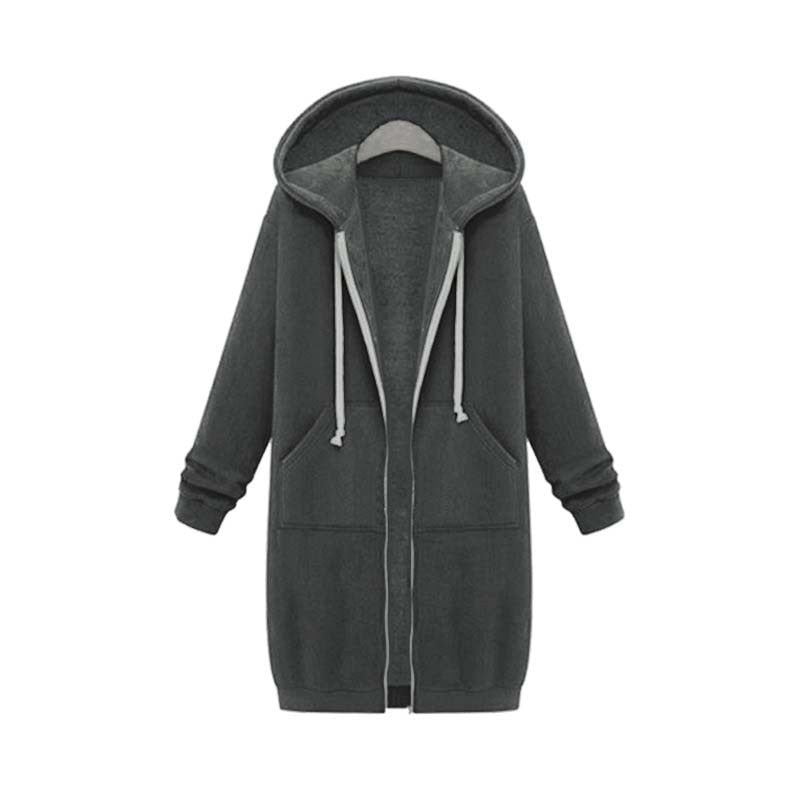 Women's Oversized Zip Front Hooded Sweatshirt