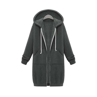 Women's Oversized Zip Front Hooded Sweatshirt