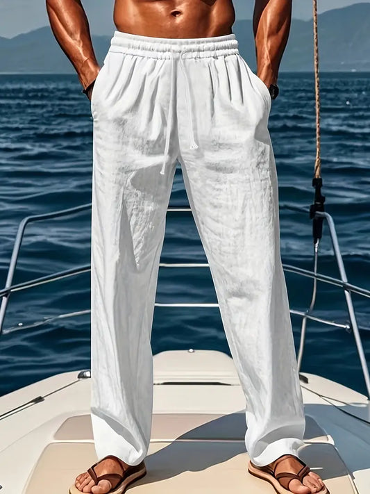 Comfortable Men's Linen Pants - Relaxed Fit Summer Trousers - ModishWorld