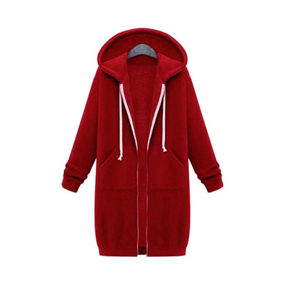 Women's Oversized Zip Front Hooded Sweatshirt
