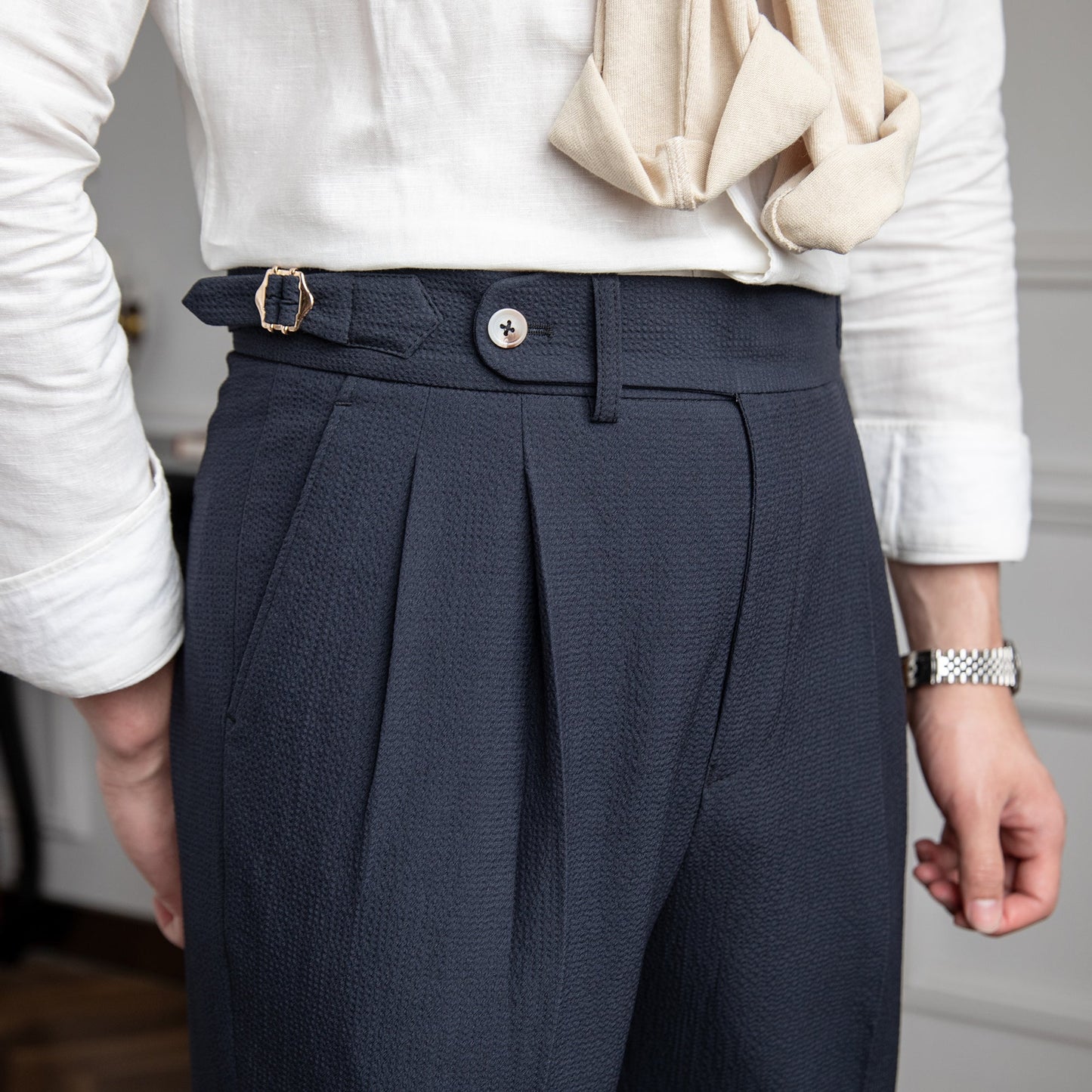 Classic Fit Men's Work Pants - Pleated Ankle Length