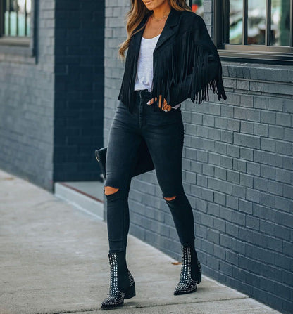 Short Faux Leather Biker Jacket for Women