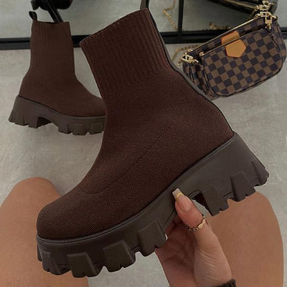 Women's Block Heel Ankle Boots - Soft Stretch Fit