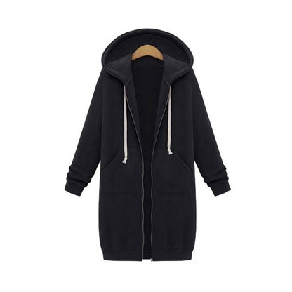 Women's Oversized Zip Front Hooded Sweatshirt
