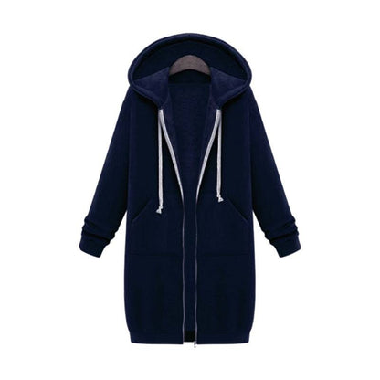 Women's Oversized Zip Front Hooded Sweatshirt