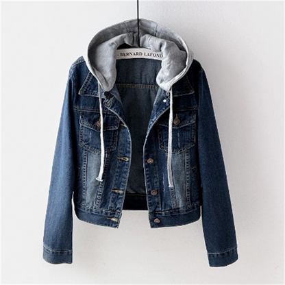 Fashionable Women's Jean Jacket with Hood