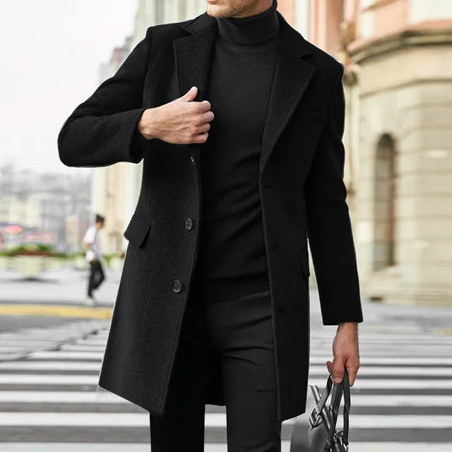 Classic Men's Single Button Coat