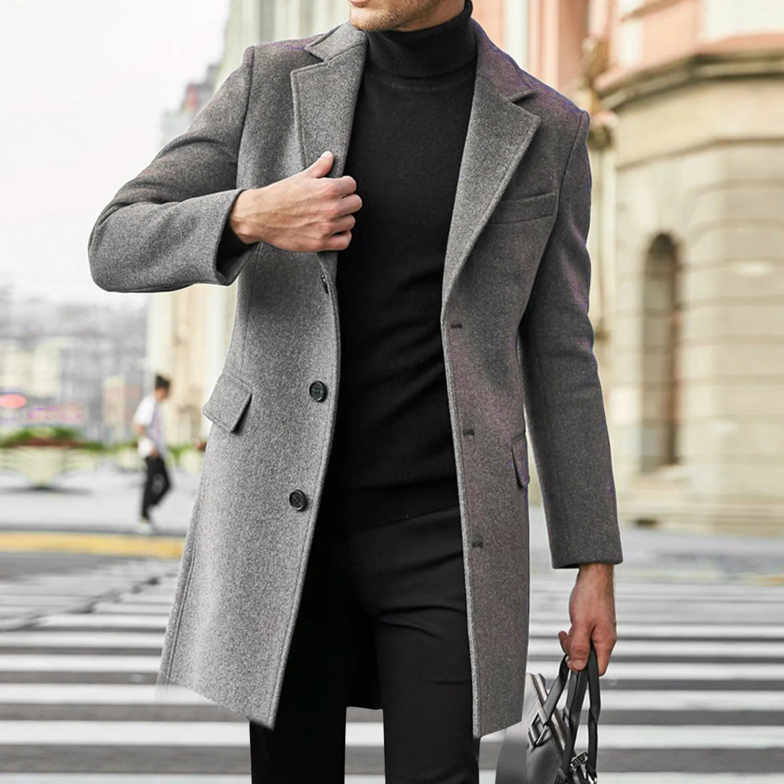 Classic Men's Single Button Coat - ModishWorld