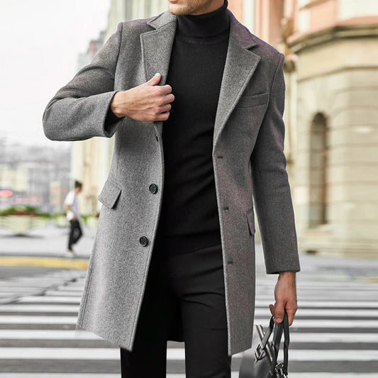 Classic Men's Single Button Coat - ModishWorld