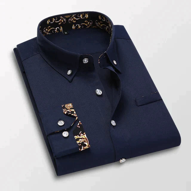 Classic Fit Dress Shirt with Contrast Trim