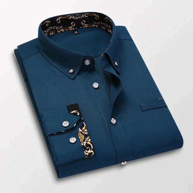 Classic Fit Dress Shirt with Contrast Trim