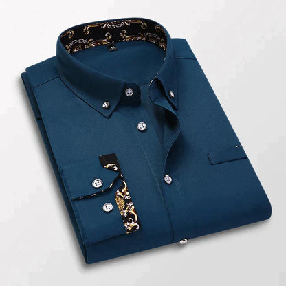 Classic Fit Dress Shirt with Contrast Trim