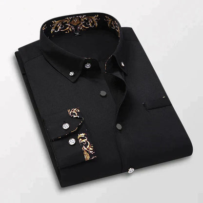 Classic Fit Dress Shirt with Contrast Trim - ModishWorld