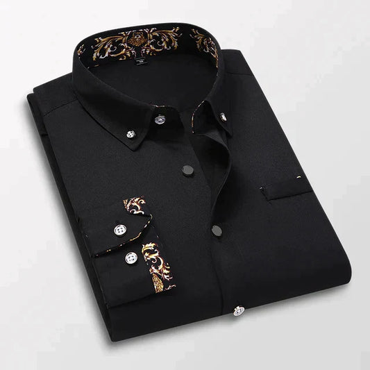 Classic Fit Dress Shirt with Contrast Trim - ModishWorld