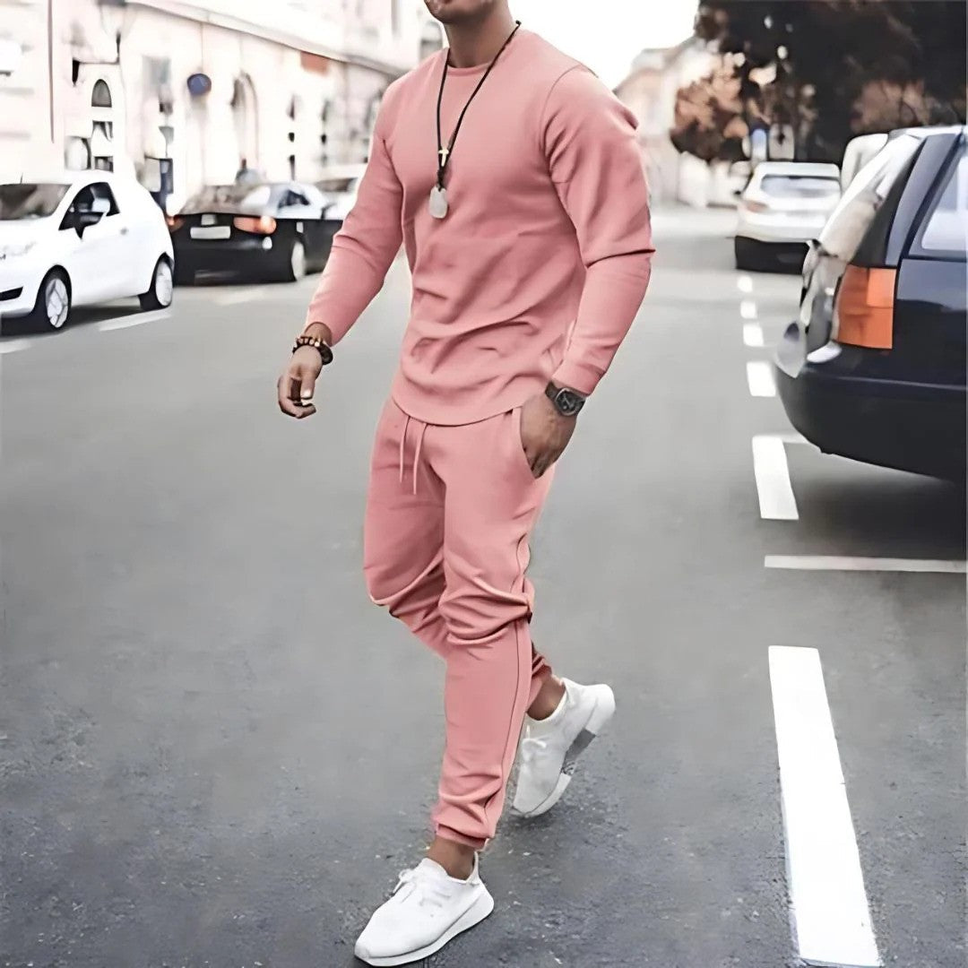 Cozy Men's Crew Neck Sweater Pant Set