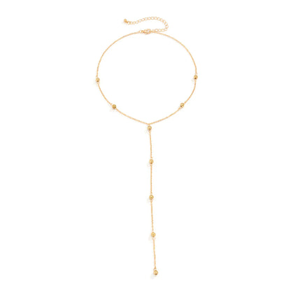 Adjustable Delicate Gold Lariat Pendant Necklace for Women
 - ModishWorld