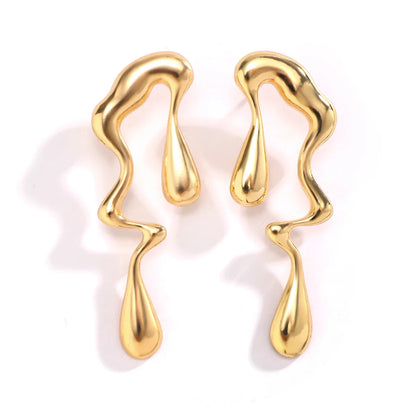 Eye-catching Flowing Drop Sculpture Earrings
 - ModishWorld