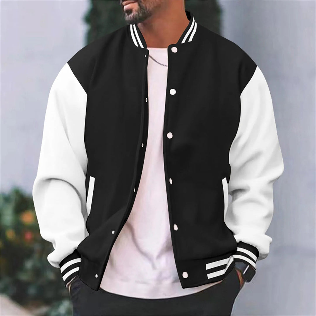 Men's Vintage Snap Button Bomber Jacket - ModishWorld