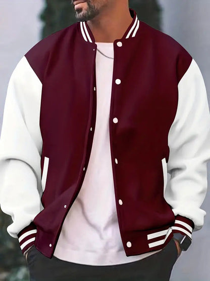 Men's Vintage Snap Button Bomber Jacket