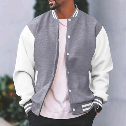 Men's Vintage Snap Button Bomber Jacket