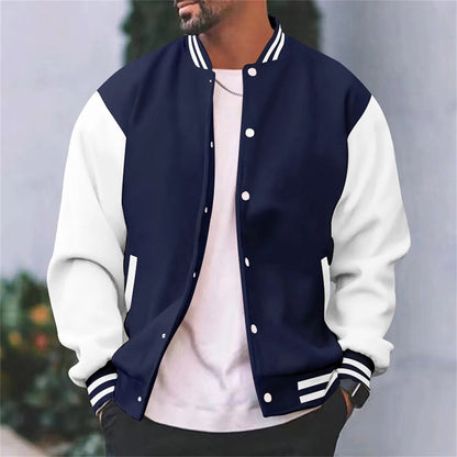 Men's Vintage Snap Button Bomber Jacket