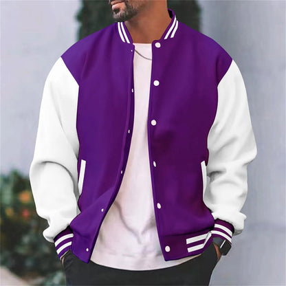 Men's Vintage Snap Button Bomber Jacket