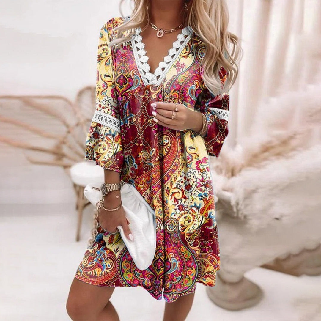 Fashionable Floral Print Women's Dress