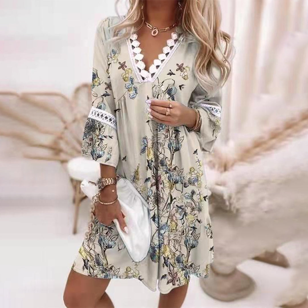 Fashionable Floral Print Women's Dress
