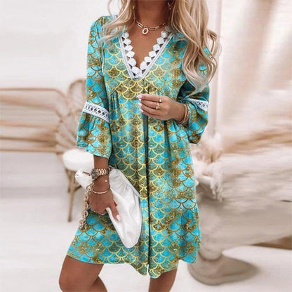 Fashionable Floral Print Women's Dress