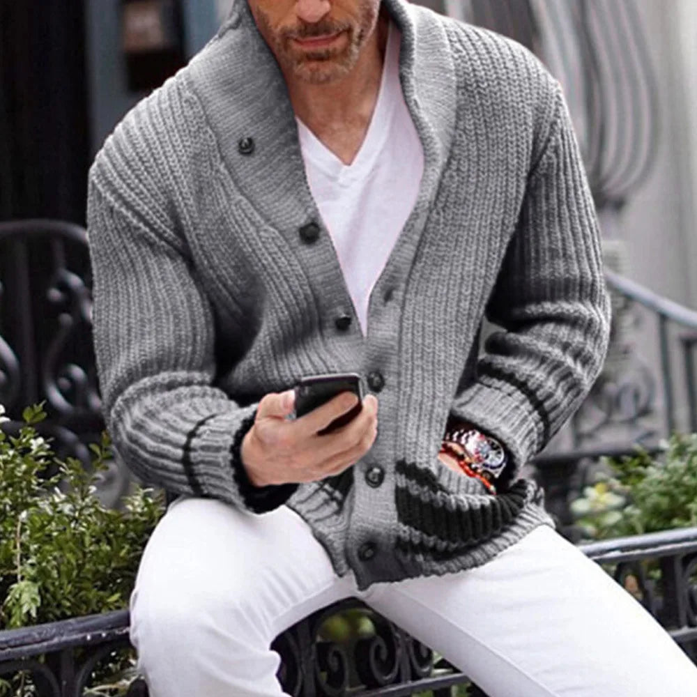 Men's Open Front Cardigan Sweater - ModishWorld