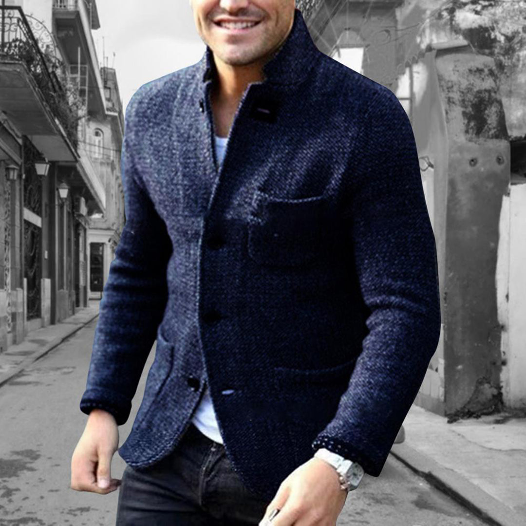 Warm Crew Neck Knit Cardigan Sweater