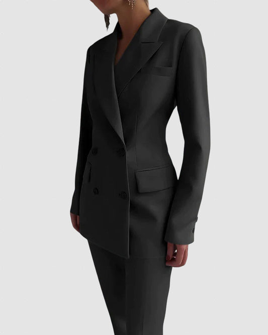 Classic Wool Suit Jacket and Pants for Women - ModishWorld
