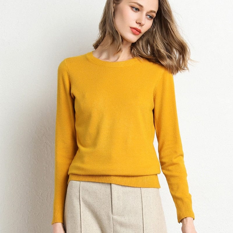 Women's Soft Crew Neck Cashmere Sweater