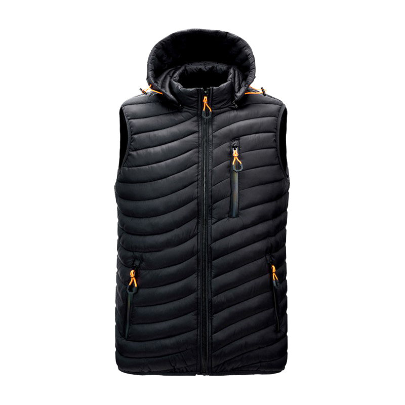 Men's Hooded Vest with Zip Pockets - ModishWorld