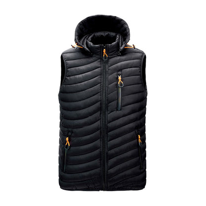 Men's Hooded Vest with Zip Pockets - ModishWorld