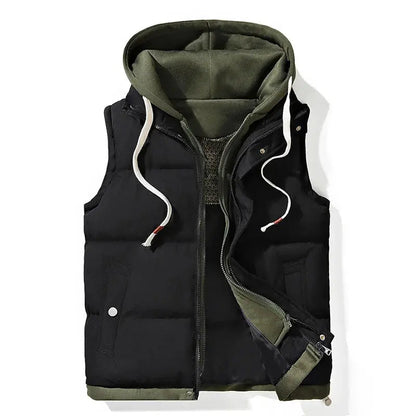 Men's Padded Hooded Vest Jacket
